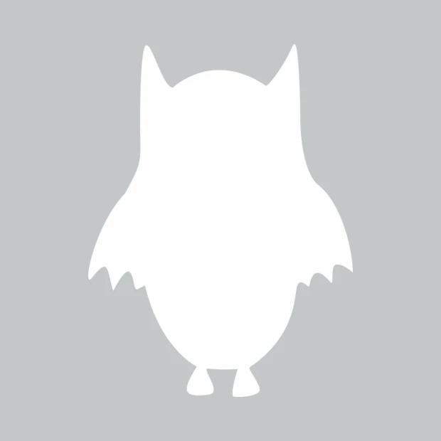 Owl-shaped whiteboard with large eyes and rounded wings, featuring a graphic design.