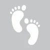 Dry-erase board 217 - Graphic design. Two footprints in different sizes on a gray background.