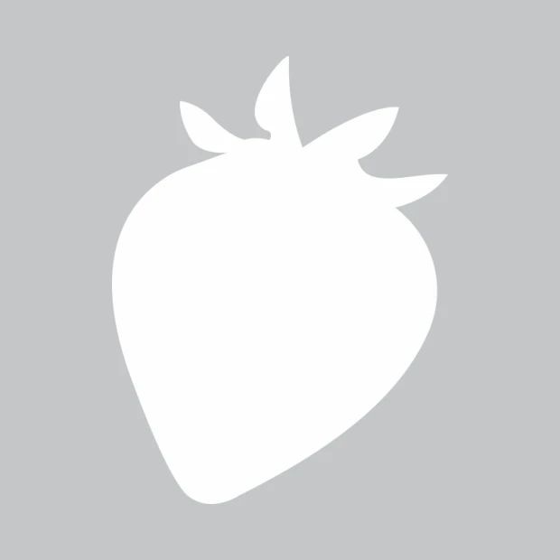 Strawberry-shaped dry-erase board with leaves on top and darker outline.