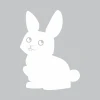 Dry-erase board featuring a white rabbit design on a gray background.