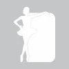 Ballet dancer dry-erase board 307 - Graphic design featuring a ballerina in a tutu against a rectangular background.