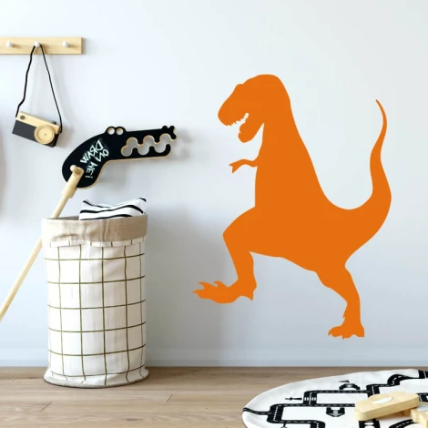 Dinosaur dry-erase board 247 - Decor in a child\'s room. Light-colored walls and wooden floor.