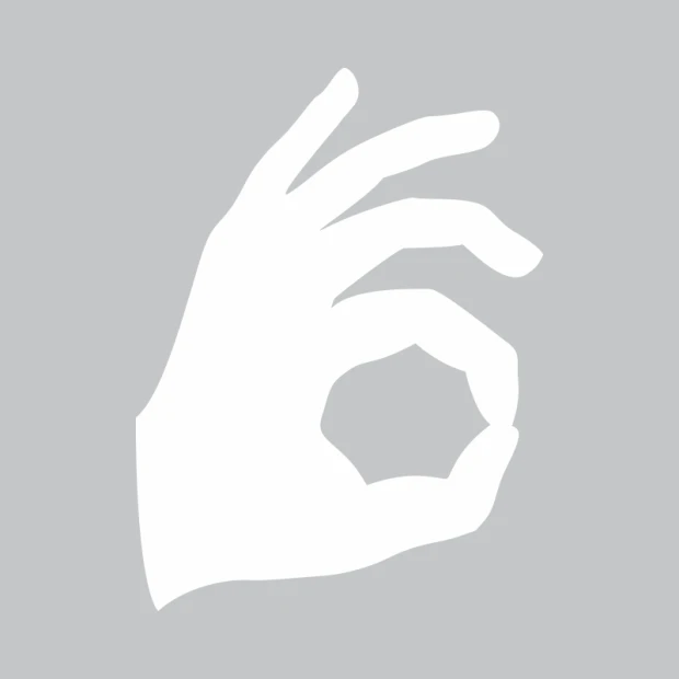 Dry-erase board hand 352 - Graphic design. Hand shape with clear contours and a smooth surface.