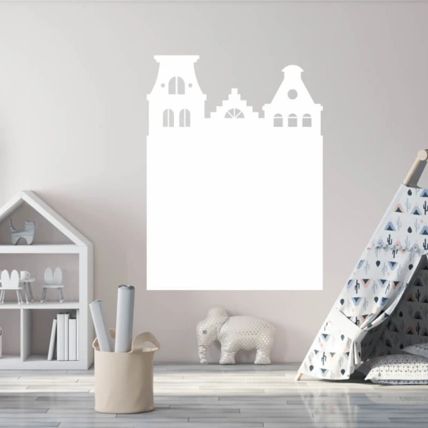 Dry-erase board houses 246 - Decorated in a children\'s room with light-colored walls and minimalist furniture.