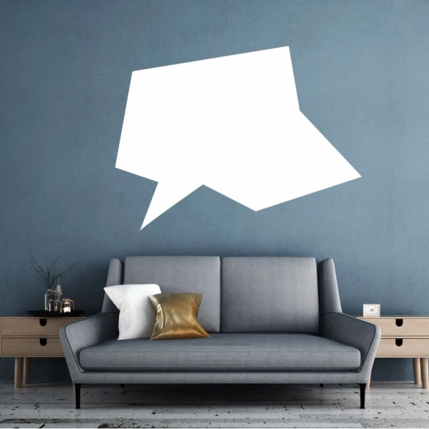 Dry-erase board Dymek 231 - Styled in a living room with gray walls and modern furniture in muted colors.