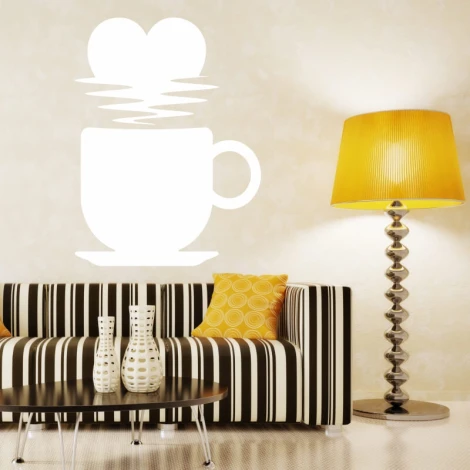 Dry-erase board cup 248 - Living room setup with light-colored walls, striped furniture, and a warm-toned lamp.