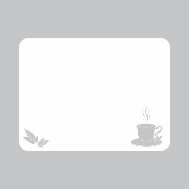 Dry-erase board tea 318 - Rectangular design featuring a teacup and leaves.