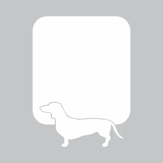 Dachshund dry-erase board 324 - Graphic design featuring a dachshund shape with outlines and a rectangular background.
