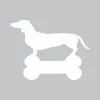 Dachshund bone dry-erase board 328 - Graphic design featuring a dachshund shape on a white background with bone elements.
