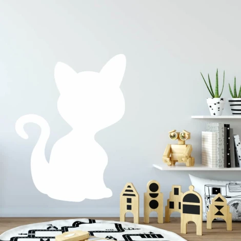 Cat dry-erase board 230 - Decorated in a children\'s room with light-colored walls and minimalist furniture.
