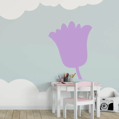 Flower dry-erase board 218 - Decorated in a child\'s room with light blue walls and clouds.