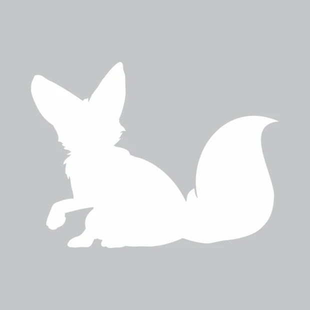 Dry-erase board fox 329 - Graphic design featuring a fox shape with clear outlines and a large tail.