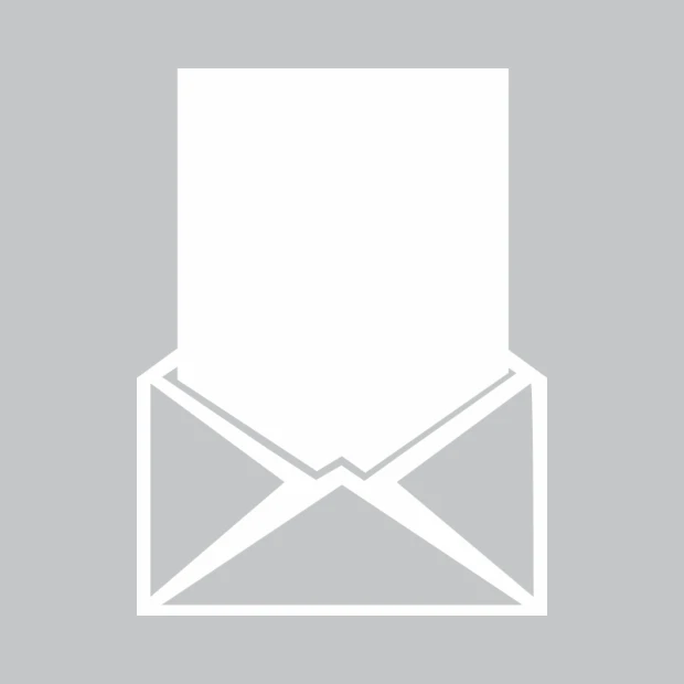 Dry-erase board in an envelope design 345 - Smooth surface with an envelope shape and closure.