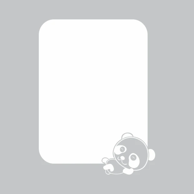 Panda bear dry-erase board 315 - Rectangular shape with a panda illustration in the bottom corner.