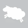 Sheep-shaped whiteboard 348 - Features rounded elements and simple lines in a graphic design.