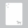 Dry-erase board dog 325 - Graphic design with paw prints and dog silhouette on a white background.