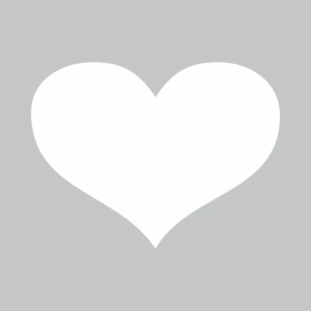Heart-shaped white dry-erase board 311 - Graphic design on a gray background.
