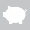 Piggy bank dry-erase board 306 - Pig shape with coin slot, smooth surface.