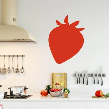 Strawberry dry-erase board 219 - Kitchen setup with light-colored walls, modern furniture, and accessories.