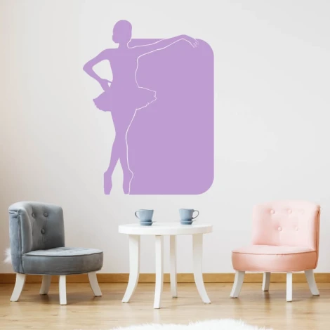 Ballet dancer whiteboard 307 - Room setup with light-colored walls and gray and pink furniture.