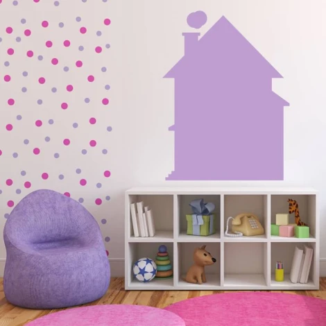 Dry-erase board house 262 - Decorated in a children\'s room with light-colored walls and polka dots.