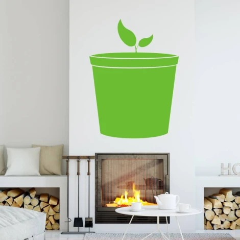Dry-erase board planter 341 - Styled in a modern living room with light-colored walls, a fireplace, and wooden accents.