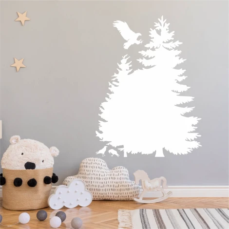 Bird tree dry-erase board 303 - Ideal for a child\'s room with light-colored walls and wooden flooring.