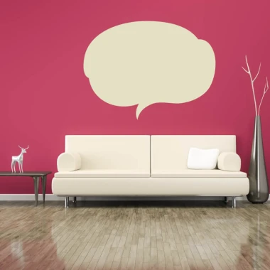 Dry-erase board Dymek 294 - Styled in a living room with a pink wall, light sofa, and wooden floor.