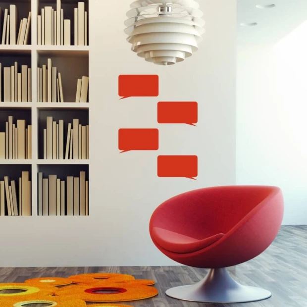 Dry-erase board Dymki 346 - Styled in a modern room with light-colored walls and a bookshelf.