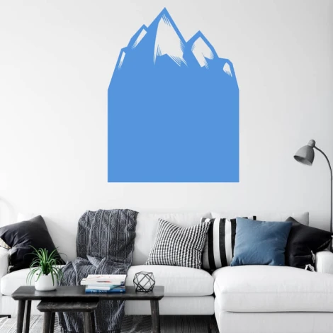 Dry-erase board mountains 274 - Living room setup with light walls and furniture in shades of gray and blue.