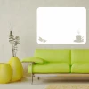 Dry-erase board tea 318 - Living room setup with light walls, green sofa, and modern accents.