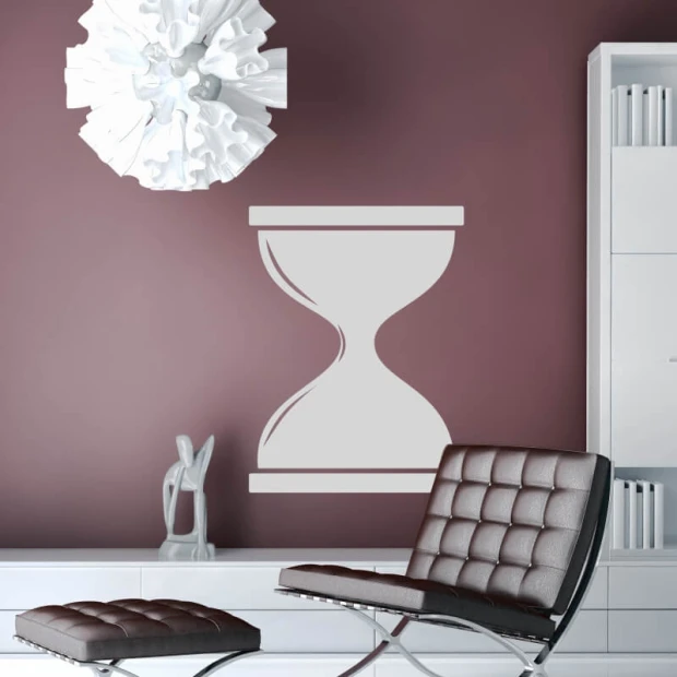 Hourglass whiteboard 332 - Modern office setup with burgundy walls and matching furniture.