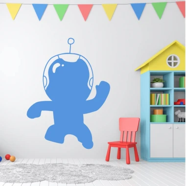 Astronaut dry-erase board 271 - Decorated children\'s room with light-colored walls and colorful garlands above.