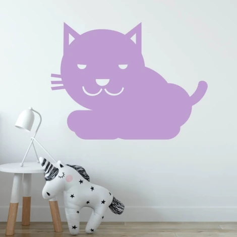 Dry-erase board cat 260 - Graphic design. Cat shape in purple with white details.