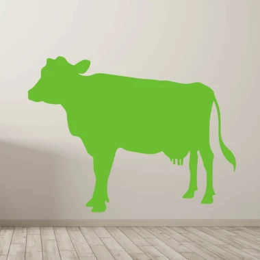 Dry-erase board cow 354 - Graphic design. Green cow outline on a light background.