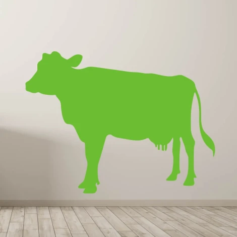 Dry-erase board cow 354 - Graphic design. Green cow outline on a light background.