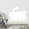Dry-erase train board 259 - Decorated in a children\'s room with light-colored walls and wooden flooring.