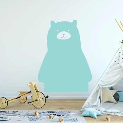 Dry-erase board bear 295 - Decor in a child\'s room. Light-colored walls, wooden floor, furniture.