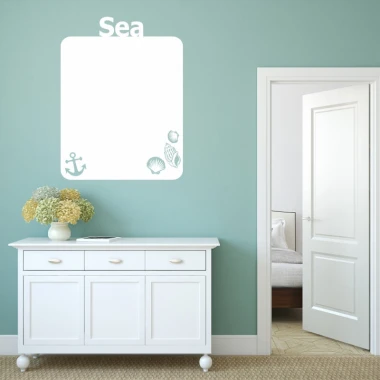 Dry erase board sea 319 - Styled in a room with sea-colored walls, white furniture, and natural flooring.