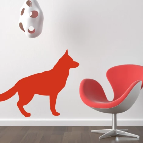 Dry-erase board dog 357 - Styled in a modern interior with light-colored walls and wooden flooring.