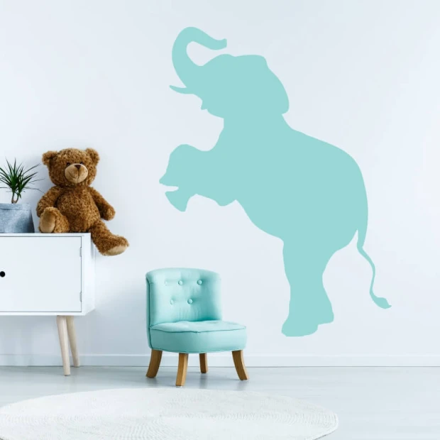 Dry-erase board elephant 283 - Decorated in a children\'s room with light-colored walls and pastel furniture.