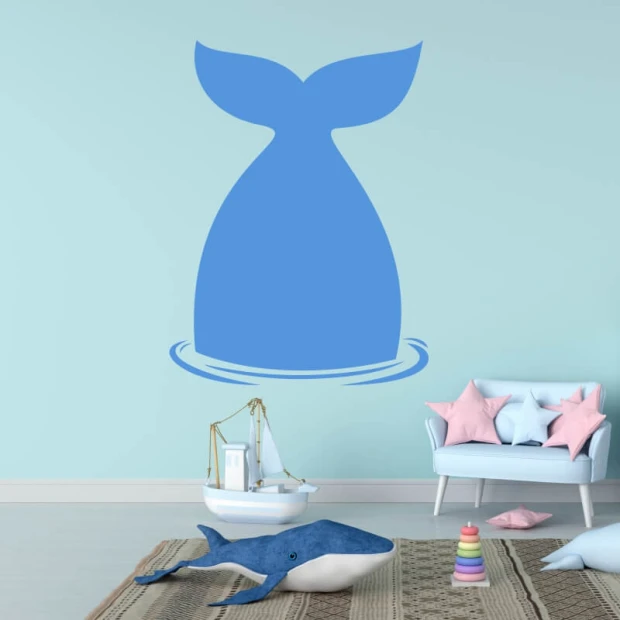 Whale dry-erase board 291 - Decorated in a child\'s room with light walls and pastel accents.