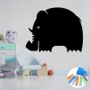 Chalk sticker 010 elephant - Decor for a child\'s room. Light-colored walls and pastel furniture.