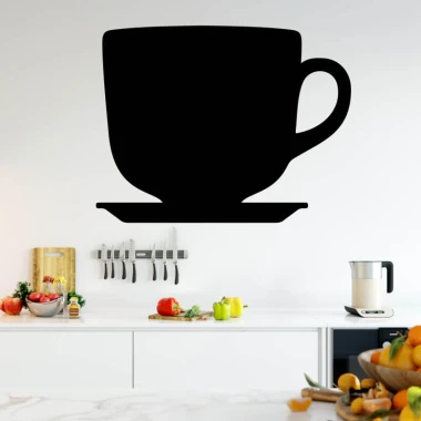 Chalk sticker 047 cup - Kitchen arrangement with light-colored walls, modern furniture, and accessories.