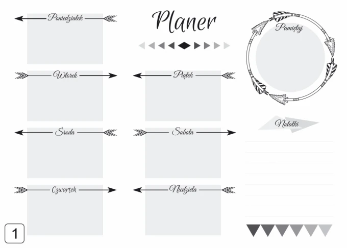 Magnetic whiteboard weekly planner 406 - Simple design with sections for each day of the week.