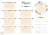 Magnetic dry-erase weekly planner board 406 - Graphic design with rectangular elements and arrows.