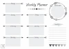 Magnetic dry-erase board Weekly planner 405 - Simple design with arrows and space for notes.