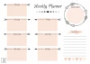Magnetic dry-erase weekly planner 405 - Graphic design with simple rectangles for notes and arrows.