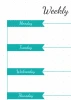 Magnetic dry-erase weekly planner 407 - Graphic design with horizontal stripes on a white background.