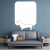 Dachshund dry-erase board 324 - Living room setup with gray walls and minimalist furniture.